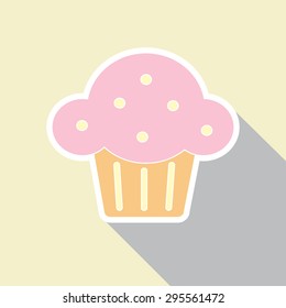Sweet cupcake vector graphic on pastel background