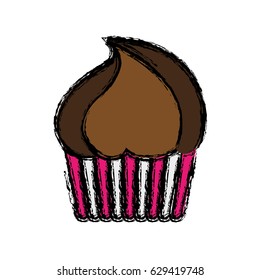 Sweet cupcake vector icon