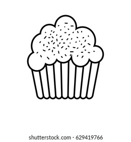 Sweet cupcake vector icon