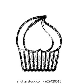 Sweet cupcake vector icon