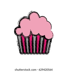 Sweet cupcake vector icon
