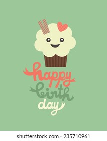 sweet cupcake. vector illustration