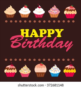 sweet cupcake. vector illustration