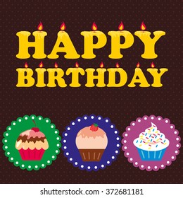 sweet cupcake. vector illustration