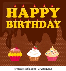 sweet cupcake. vector illustration