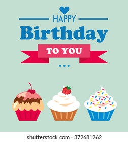 sweet cupcake. vector illustration
