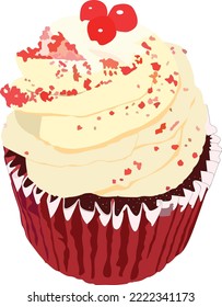 Sweet cupcake vector illustration image