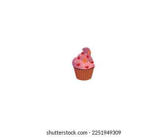 Sweet cupcake in a vector style isolated on a white background