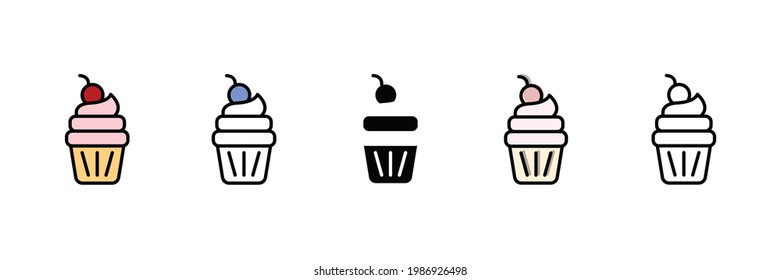 sweet cupcake vector type icon