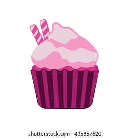 SWEET CUPCAKE WITH WAFER STICK