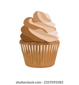Sweet cupcakes set with cream