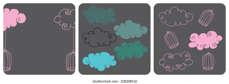 Sweet curly clouds and romantic cage