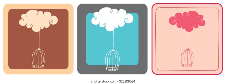Sweet curly clouds and romantic cage