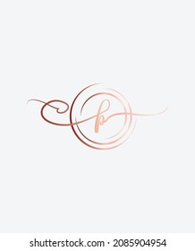 A Sweet And Cursive Handwritten Letter Type P Vector Logo Template