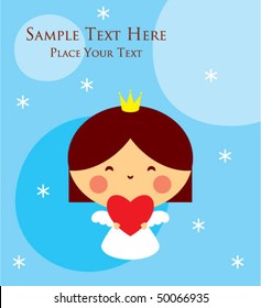 sweet cute angel greeting card