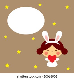 sweet cute angel greeting tag