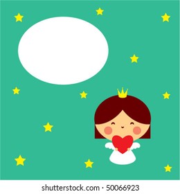 sweet cute angel greeting tag