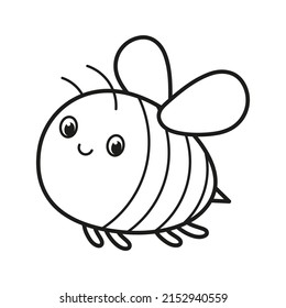 Sweet cute bee. Coloring. Black and white picture.