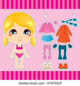 Sweet and cute blonde fashion girl clothes collection set