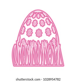 sweet cute decorative easter egg on grass