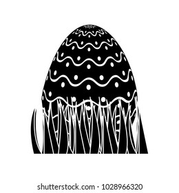 sweet cute decorative easter egg on grass