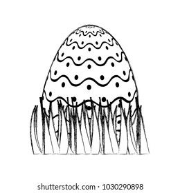 sweet cute decorative easter egg on grass