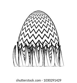 sweet cute decorative easter egg on grass