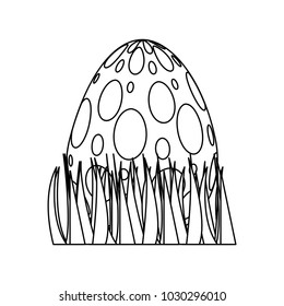 sweet cute decorative easter egg on grass