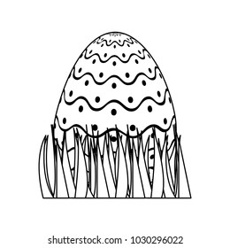 sweet cute decorative easter egg on grass