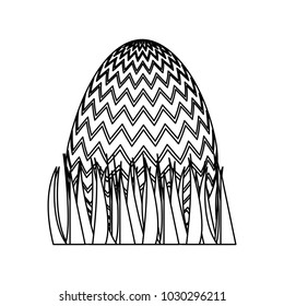 sweet cute decorative easter egg on grass