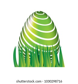 sweet cute decorative easter egg on grass