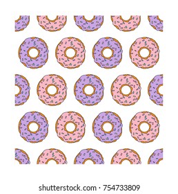 sweet cute donut pattern seamless background vector design