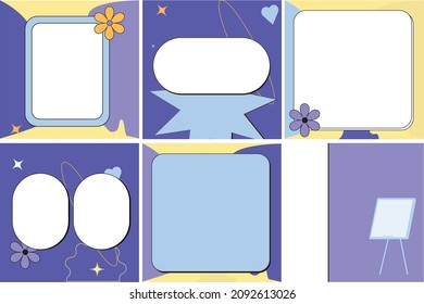 Sweet and cute editable social media story vector design template in abstract flat pop pastel