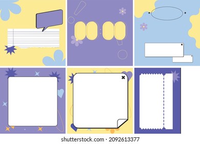 Sweet and cute editable social media story vector design template in abstract flat pop pastel