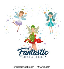 sweet and cute fairy cartoon vector illustration graphic design