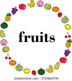 Sweet and cute fruit round frame with text