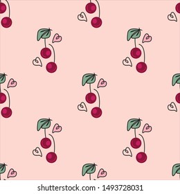 Sweet and Cute Fruits Seamless Pattern Illustration. Can use for print, template, fabric, presentation, textile, banner, poster, wallpaper, poster