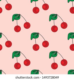 Sweet and Cute Fruits Seamless Pattern Illustration. Can use for print, template, fabric, presentation, textile, banner, poster, wallpaper, poster