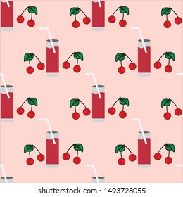 Sweet and Cute Fruits Seamless Pattern Illustration. Can use for print, template, fabric, presentation, textile, banner, poster, wallpaper, poster