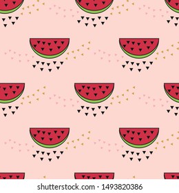 Sweet and Cute Fruits Seamless Pattern Illustration. Can use for print, template, fabric, presentation, textile, banner, poster, wallpaper, poster