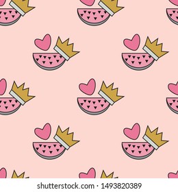 Sweet and Cute Fruits Seamless Pattern Illustration. Can use for print, template, fabric, presentation, textile, banner, poster, wallpaper, poster