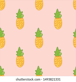 Sweet and Cute Fruits Seamless Pattern Illustration. Can use for print, template, fabric, presentation, textile, banner, poster, wallpaper, poster
