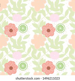 Sweet and cute fruits seamless pattern Illustration. Can use for print, template, fabric, presentation, textile, banner, poster, wallpaper