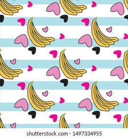 Sweet and cute fruits seamless pattern Illustration. Can use for print, template, fabric, presentation, textile, banner, poster, wallpaper