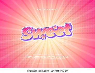 Sweet cute gradient editable text effect