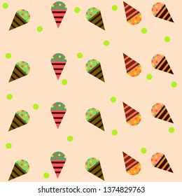 sweet cute ice cream background vector illustration