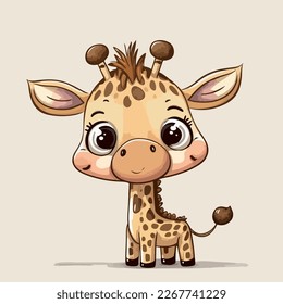 Sweet cute little and young giraffe. Cute pet.