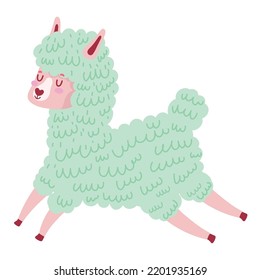 Sweet Cute Llama Icon Isolated