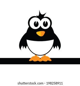 sweet and cute penguin color vector illustration