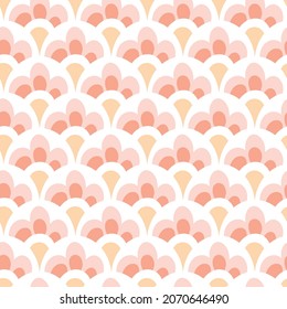 Sweet cute pink hand-drawn seamless floral pattern on white background